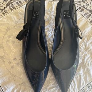 White House Black Market Slingback heels, Navy